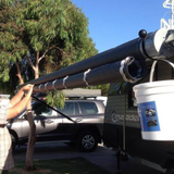 RSG Accessories Rain Saver Gutter clips in use as a caravan accessory.